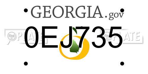 0EJ735 Georgia License Plate