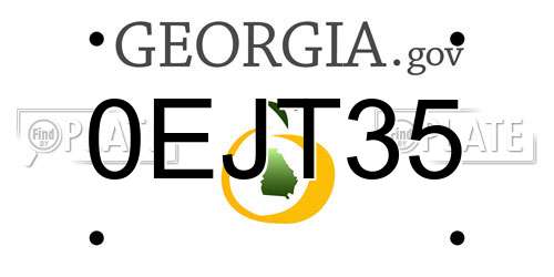 0EJT35 Georgia License Plate