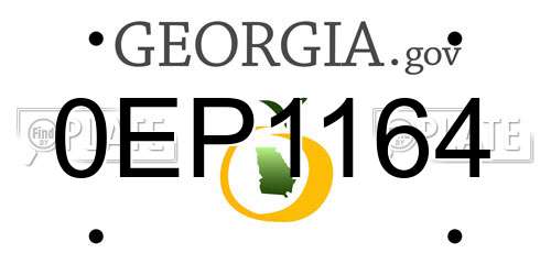 0EP1164 Georgia License Plate