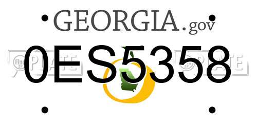 0ES5358 Georgia License Plate