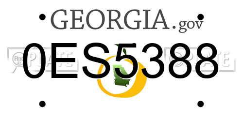 0ES5388 Georgia License Plate