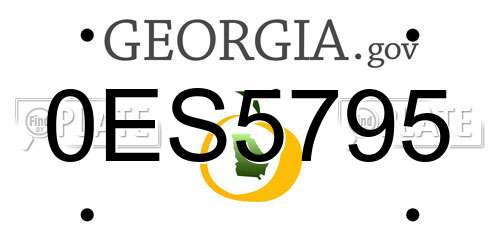 0ES5795 Georgia License Plate