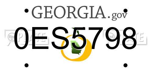 0ES5798 Georgia License Plate