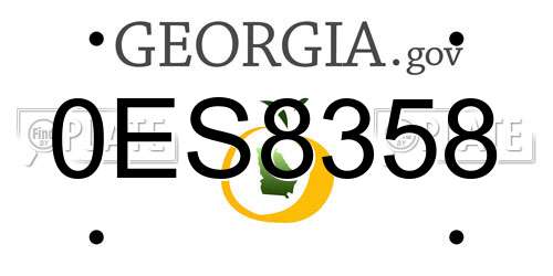 0ES8358 Georgia License Plate