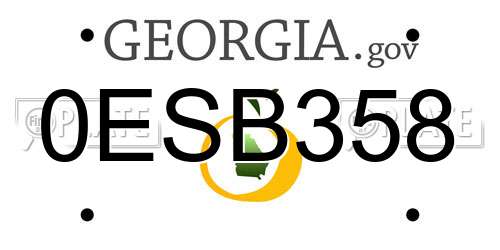 0ESB358 Georgia License Plate
