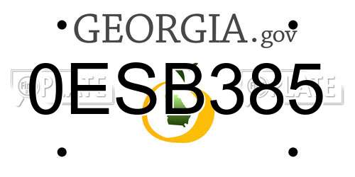 0ESB385 Georgia License Plate