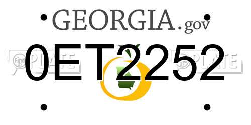 0ET2252 Georgia License Plate