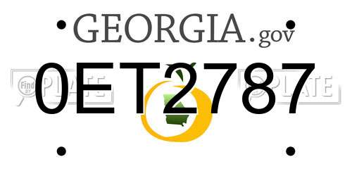 0ET2787 Georgia License Plate