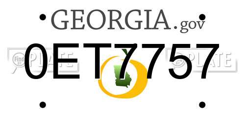 0ET7757 Georgia License Plate