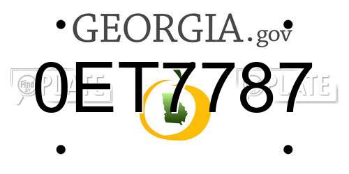 0ET7787 Georgia License Plate