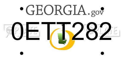 0ETT282 Georgia License Plate
