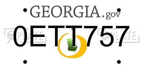 0ETT757 Georgia License Plate