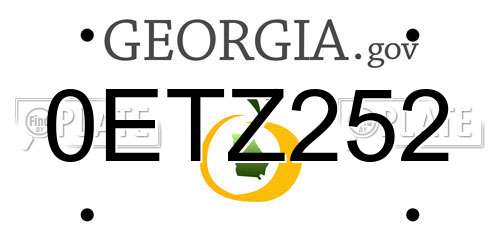 0ETZ252 Georgia License Plate