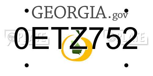 0ETZ752 Georgia License Plate