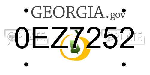0EZ7252 Georgia License Plate