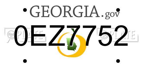 0EZ7752 Georgia License Plate