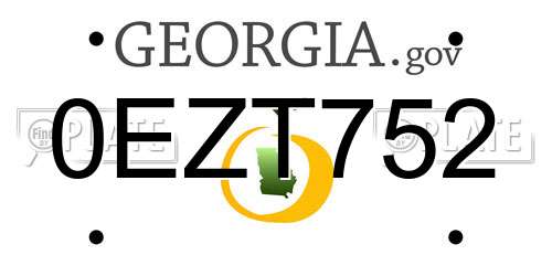 0EZT752 Georgia License Plate
