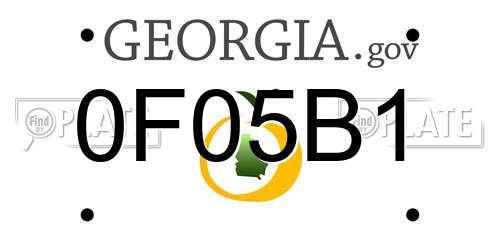 0F05B1 Georgia License Plate
