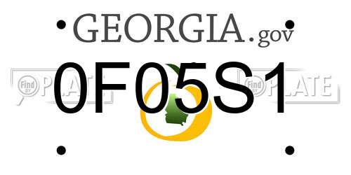 0F05S1 Georgia License Plate