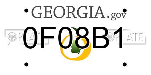 0F08B1 Georgia License Plate