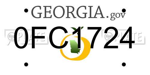 0FC1724 Georgia License Plate