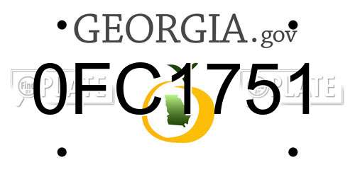 0FC1751 Georgia License Plate