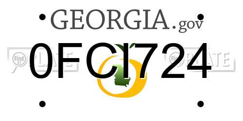 0FCI724 Georgia License Plate
