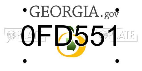 0FD551 Georgia License Plate