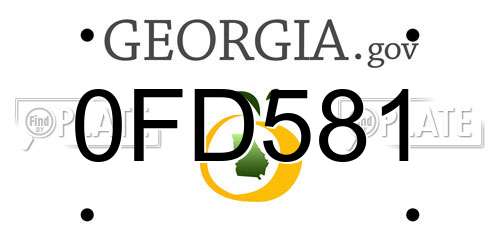 0FD581 Georgia License Plate