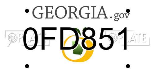 0FD851 Georgia License Plate