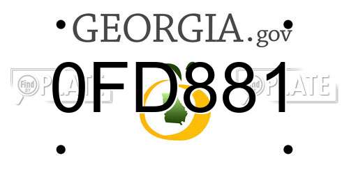 0FD881 Georgia License Plate