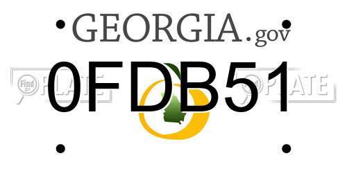 0FDB51 Georgia License Plate