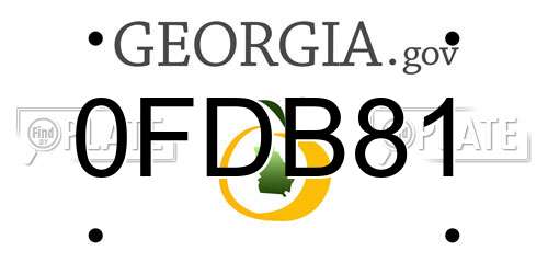 0FDB81 Georgia License Plate