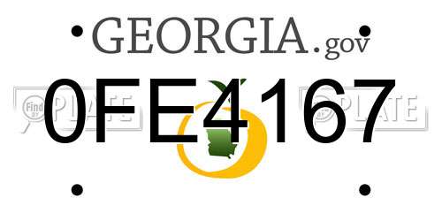 0FE4167 Georgia License Plate