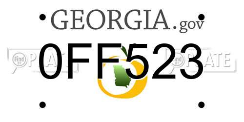 0FF523 Georgia License Plate