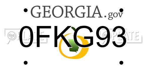0FKG93 Georgia License Plate
