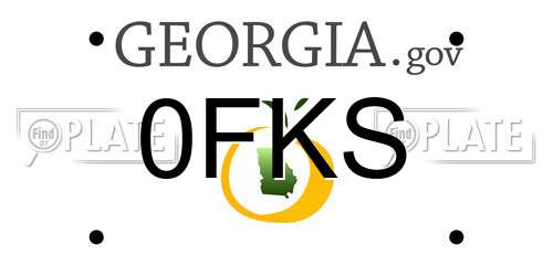 0FKS Georgia License Plate