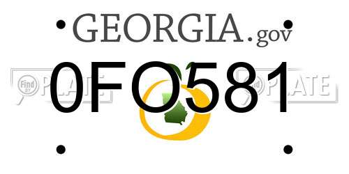 0FO581 Georgia License Plate