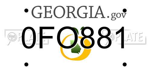 0FO881 Georgia License Plate