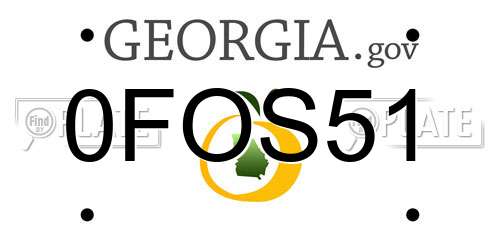 0FOS51 Georgia License Plate