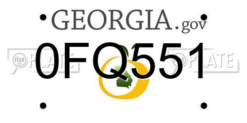 0FQ551 Georgia License Plate