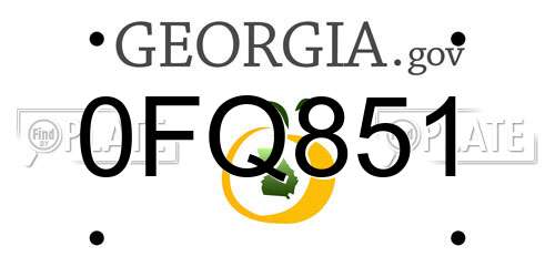 0FQ851 Georgia License Plate