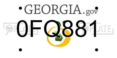 0FQ881 Georgia License Plate