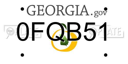 0FQB51 Georgia License Plate