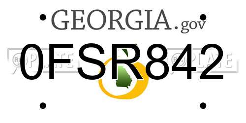 0FSR842 Georgia License Plate