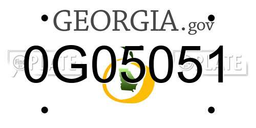 0G05051 Georgia License Plate