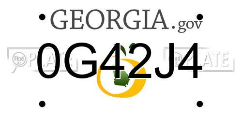 0G42J4 Georgia License Plate