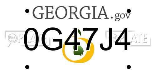 0G47J4 Georgia License Plate