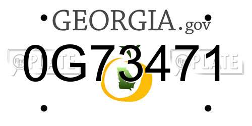 0G73471 Georgia License Plate