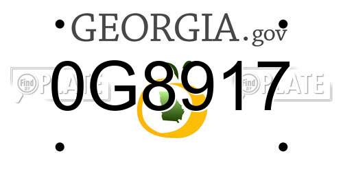 0G8917 Georgia License Plate